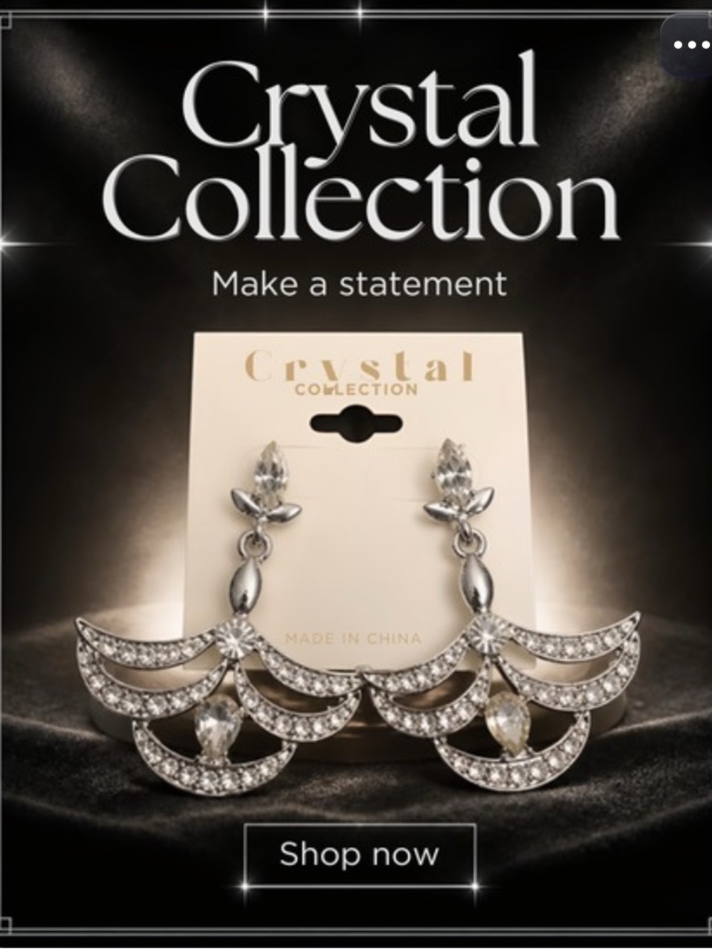 Crystal Collection Women Dangle Drop Silver Colorless Striking Design Earrings